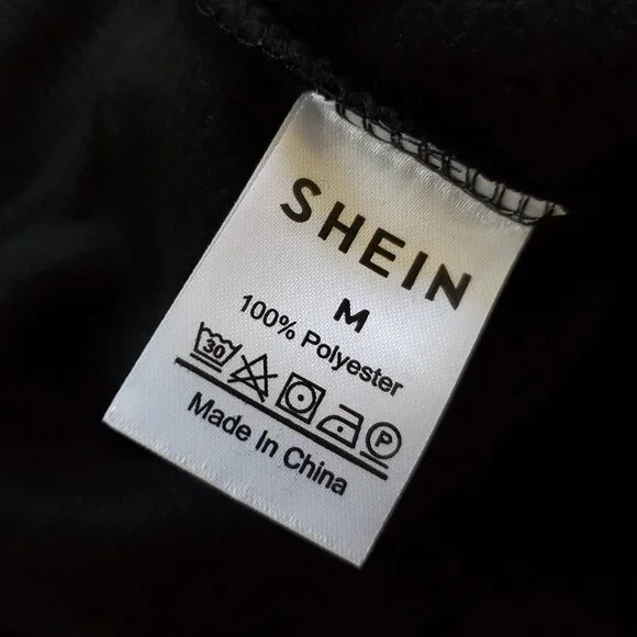 Shein Black Slayr Cross Print Drop Sleeve Casual Sweatshirt SZ M - Picture 4 of 8